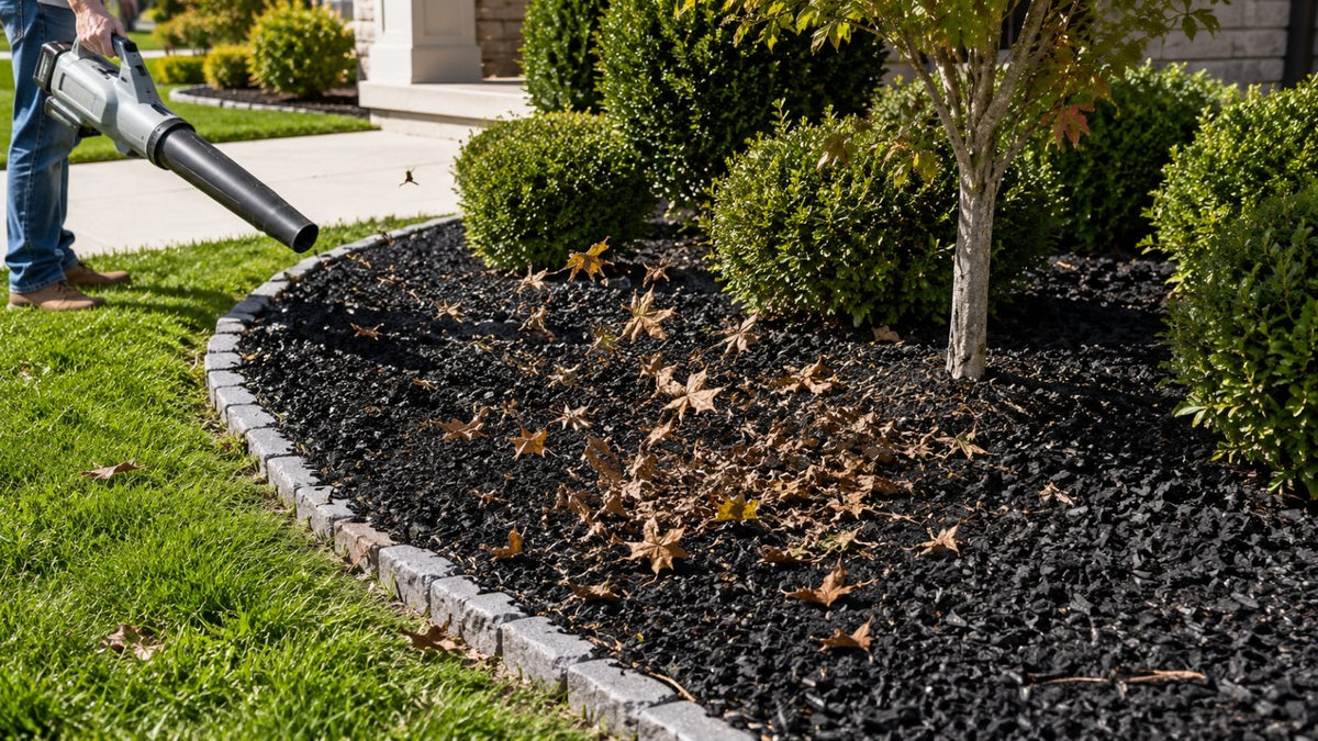 Rubber mulch landscaping for a Shabebe Mulch Glue guide.