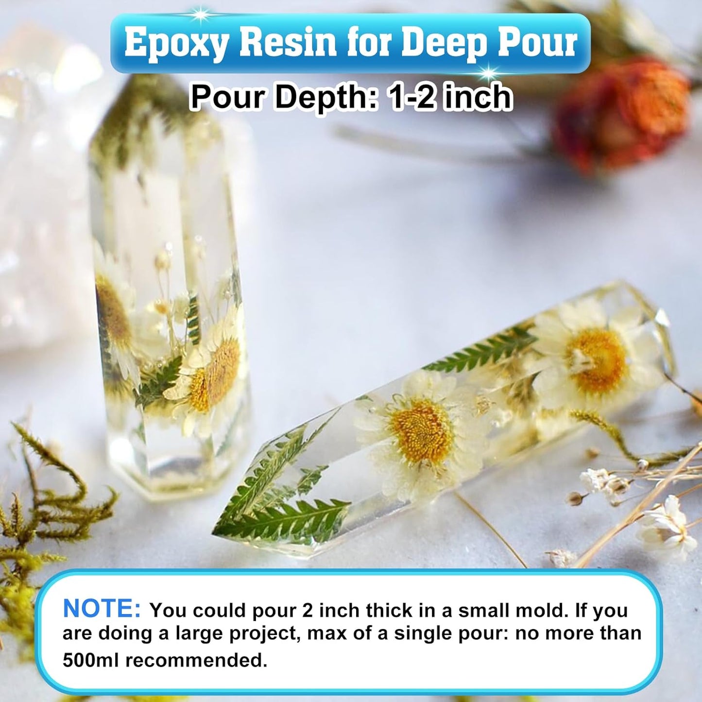 Shabebe Epoxy Resin 2 Gallon Kit, Upgraded Crystal Clear Resin Epoxy Food Safe with Pump