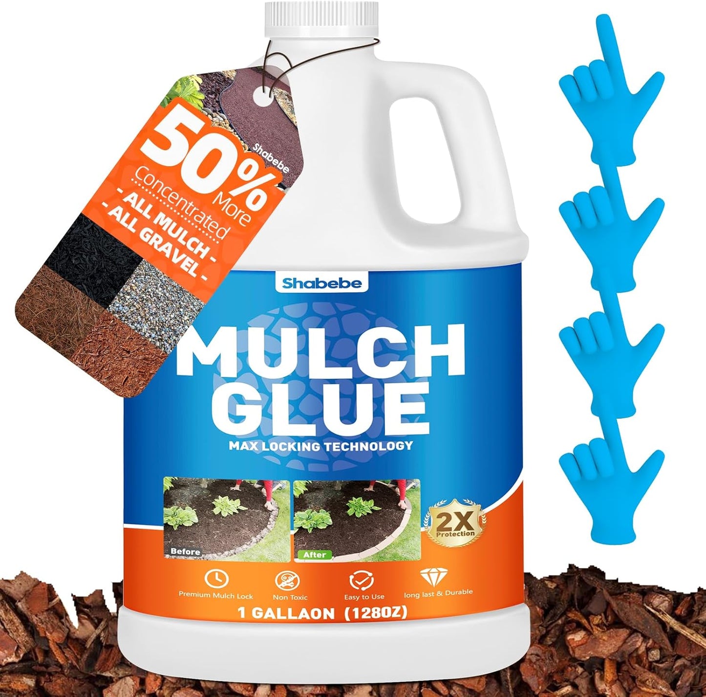 Mulch Glue -1 Gallon Mulch Glue for Landscaping, Super Landscape Adhesive Landscape Lock