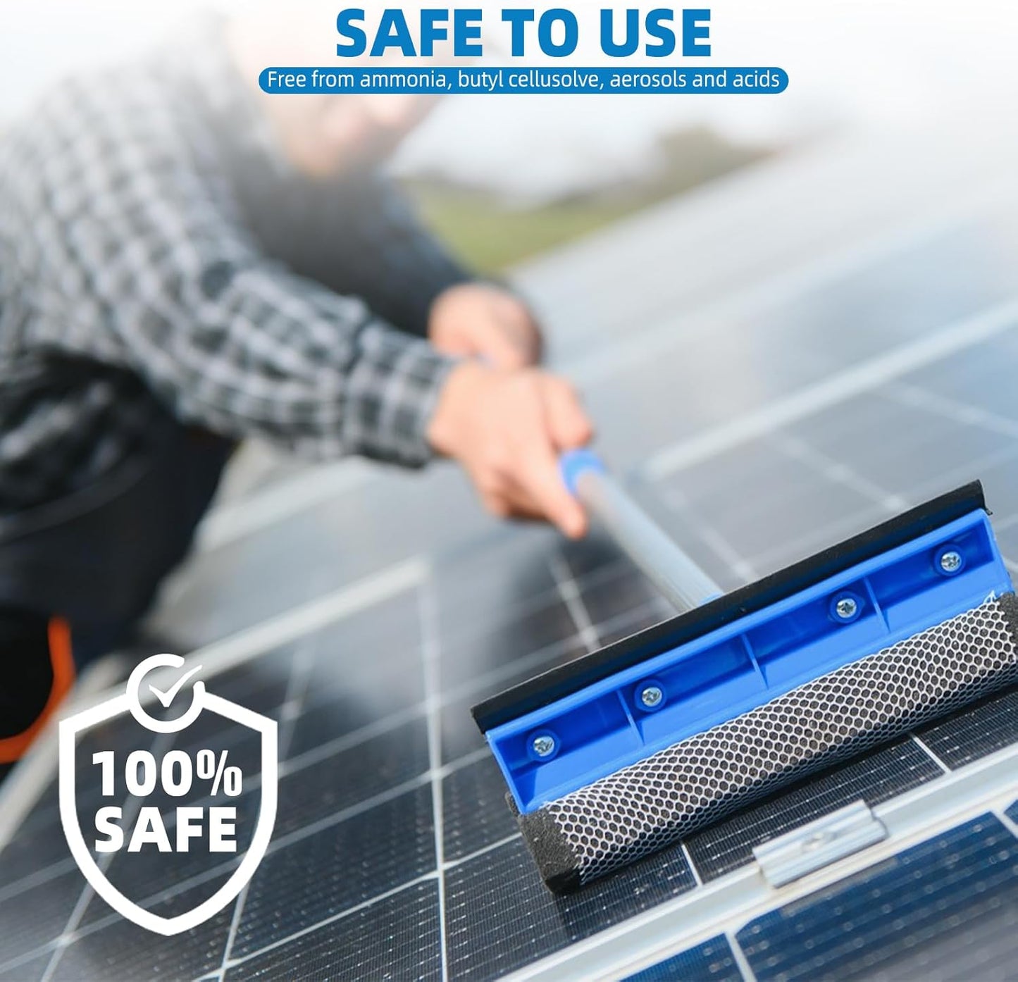 Shabebe Solar Panel Cleaner 32oz (Makes 150 Gallons) - 20X Strength Super Concentrated Glass & Solar Panel Cleaning