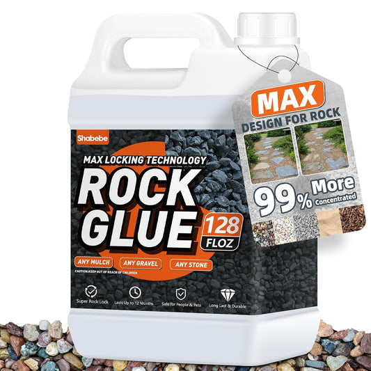 Rock Glue, 1 Gallon Mulch Glue for Landscaping, Fast-Dry Strong Pea Gravel Stabilizer Landscape