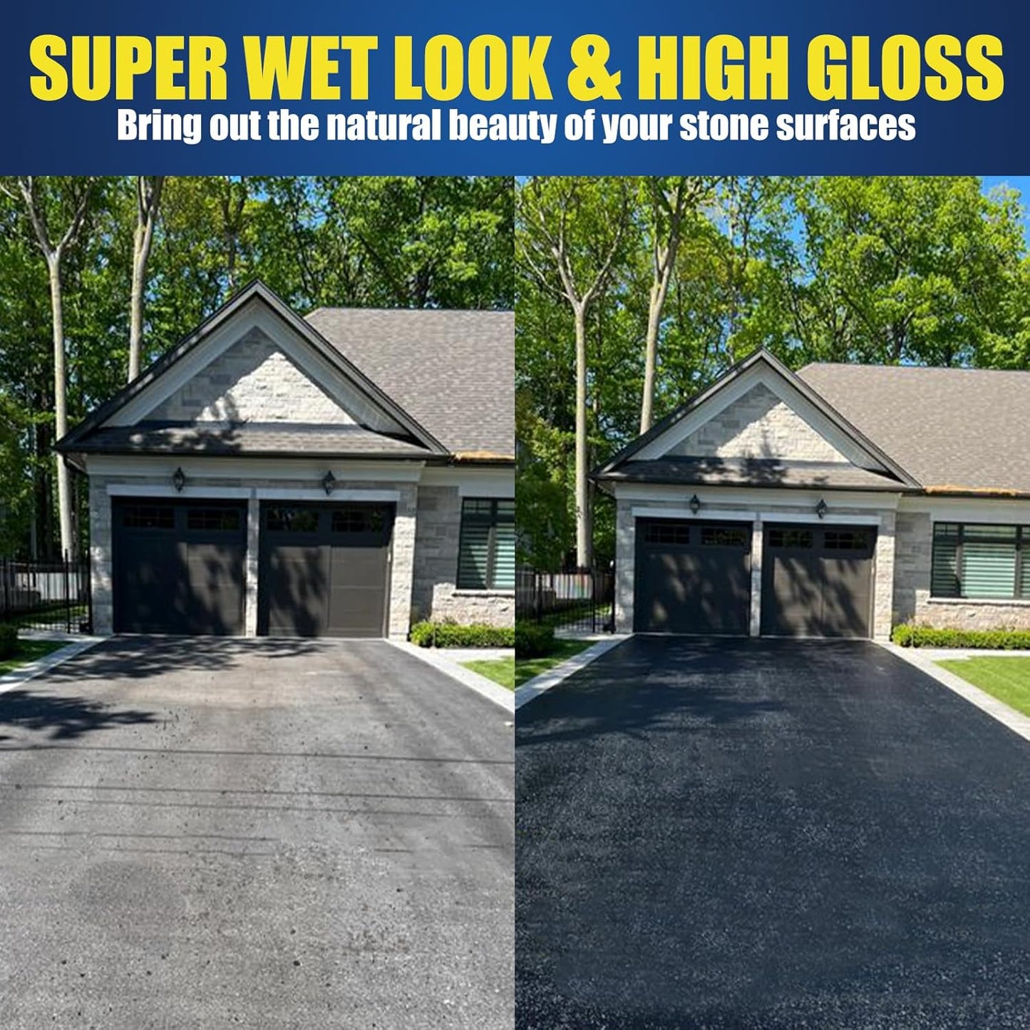 Super Wet Look Stone Sealer-1 Gallon, Durable & Long-Lasting Protection with High Gloss Finsh