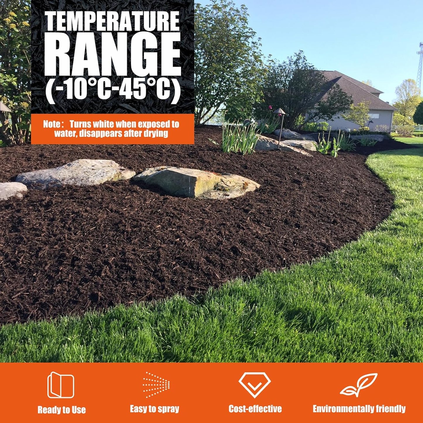 Mulch Glue for Landscaping, 1 Gallon Mulch Glue, Ready to Use Fast-Dry Non-Toxic, Strong Mulch Gravel Glue, Rock Glue