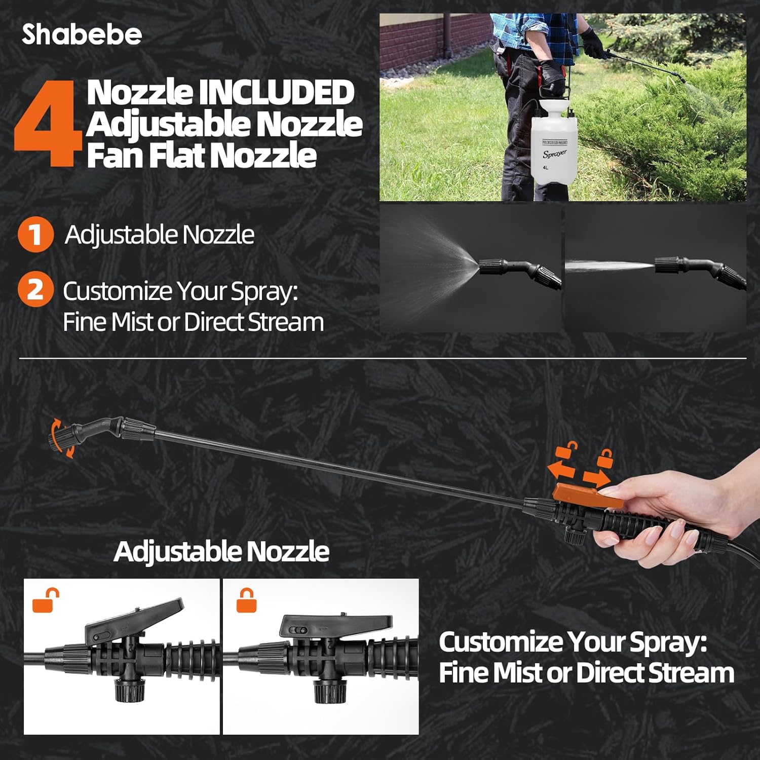 Shabebe Mulch Glue 1 Gallon Concentrated + Pump Sprayer Kit - Max Locking Technology