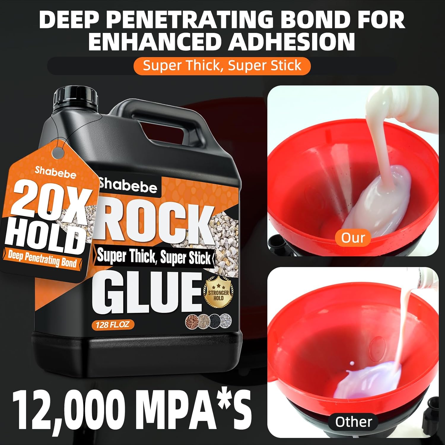 Shabebe Concentrated Rock Glue for landscaping 1 Gallon - Super Thick Super Stick