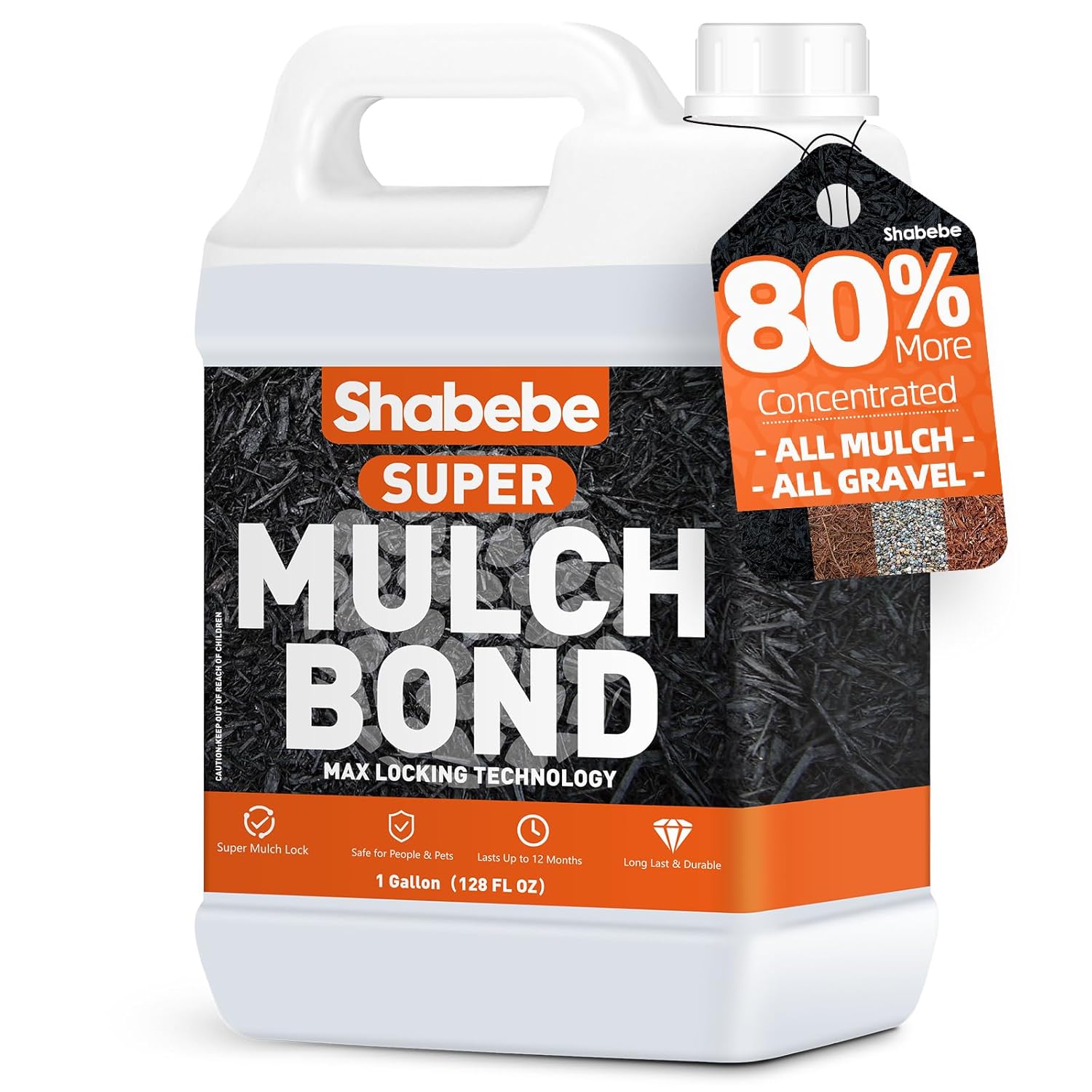 Shabebe Mulch Glue 1 Gallon Concentrated - Max Locking Technology