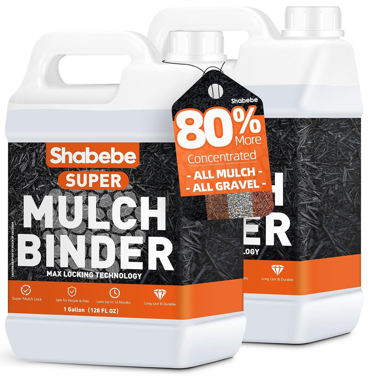 Shabebe Mulch Glue 2 Gallon Concentrated - Max Locking Technology