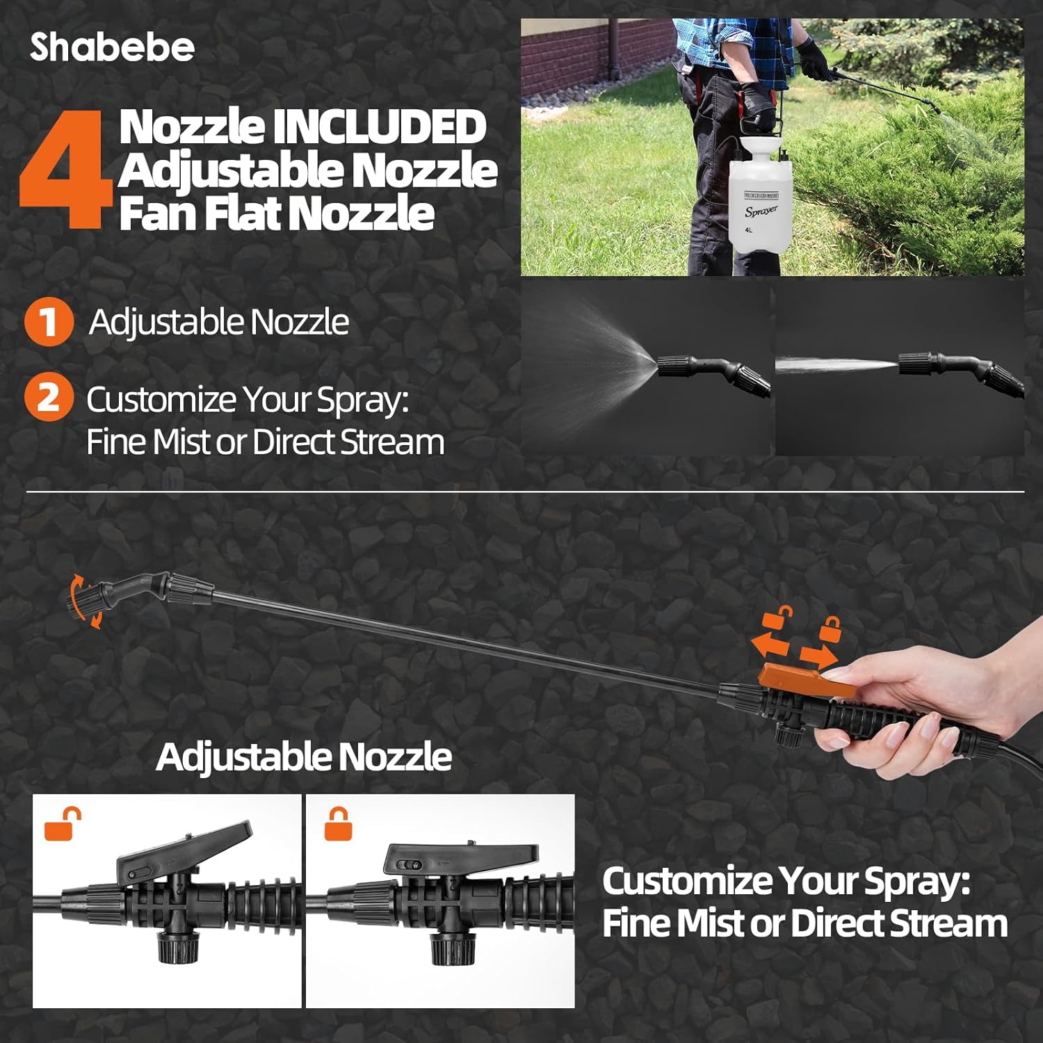 Shabebe Concentrated Rock Glue 1 Gallon + Pump Sprayer Kit