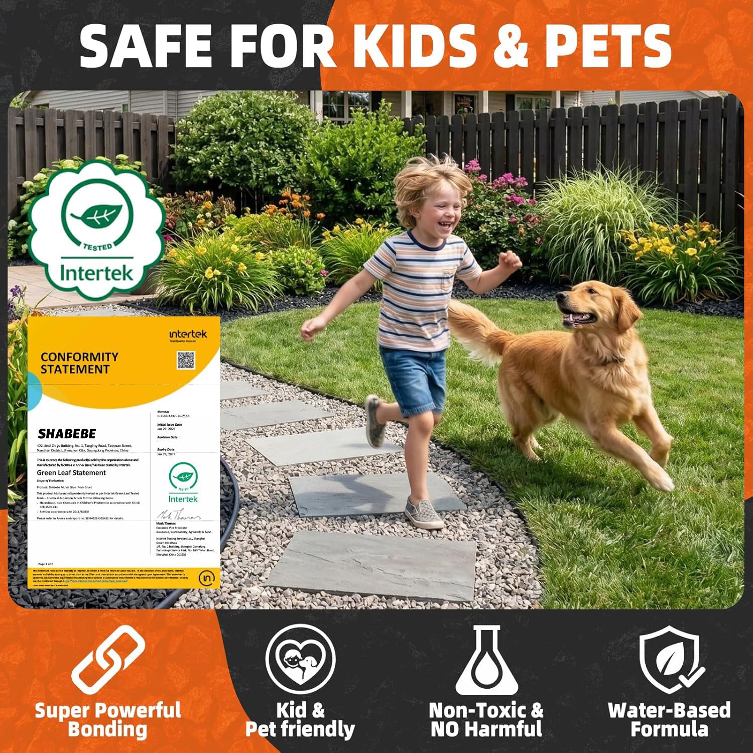 Shabebe Mulch Glue 1 Gallon Concentrated - Max Locking Technology