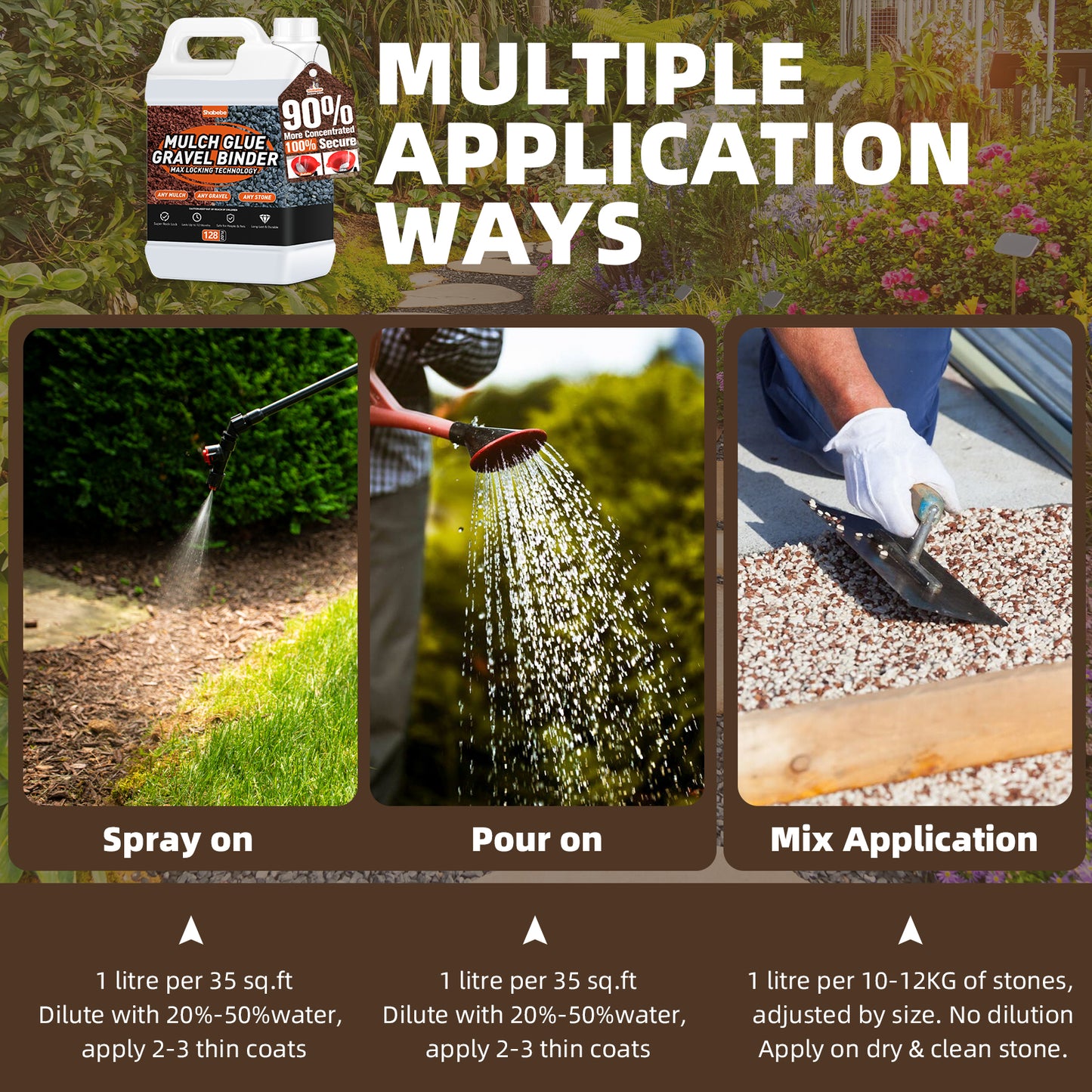 Shabebe Mulch Glue Gravel Binder - 3.78L (128 fl oz)
