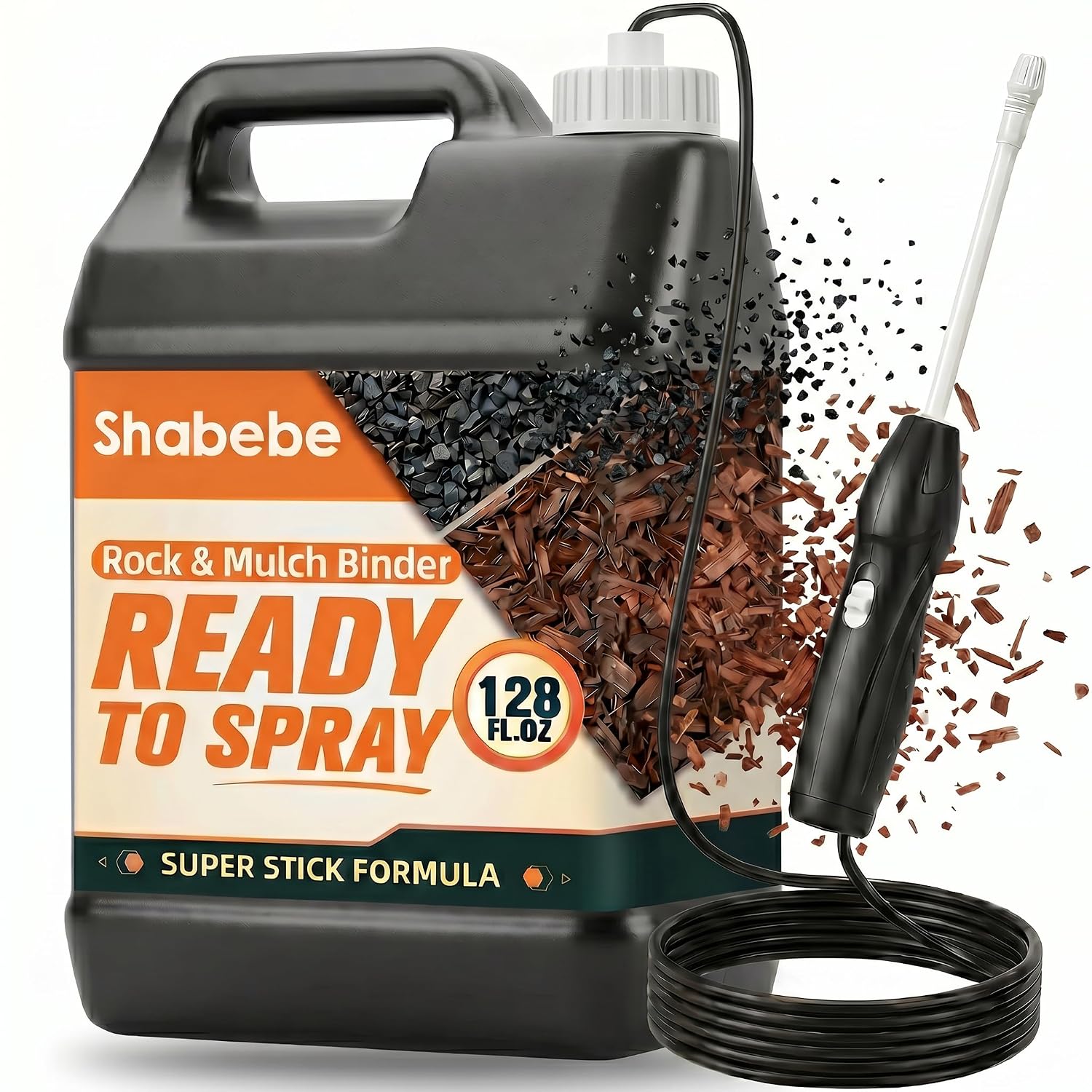 Shabebe 1 gallon ready-to-use mulch and rock glue with electric sprayer