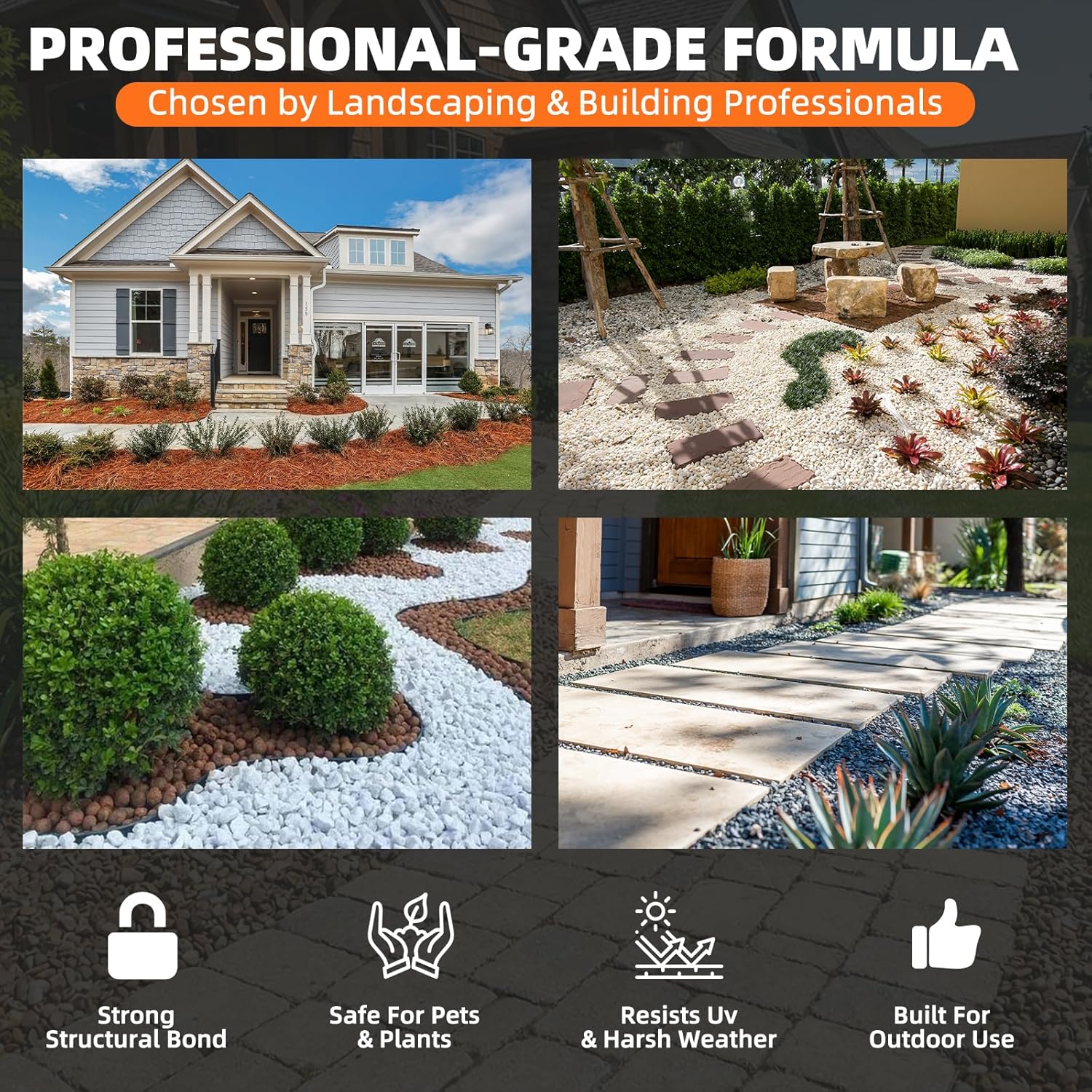 Shabebe Concentrated Rock Glue for landscaping 2 Gallon - Super Thick Super Stick
