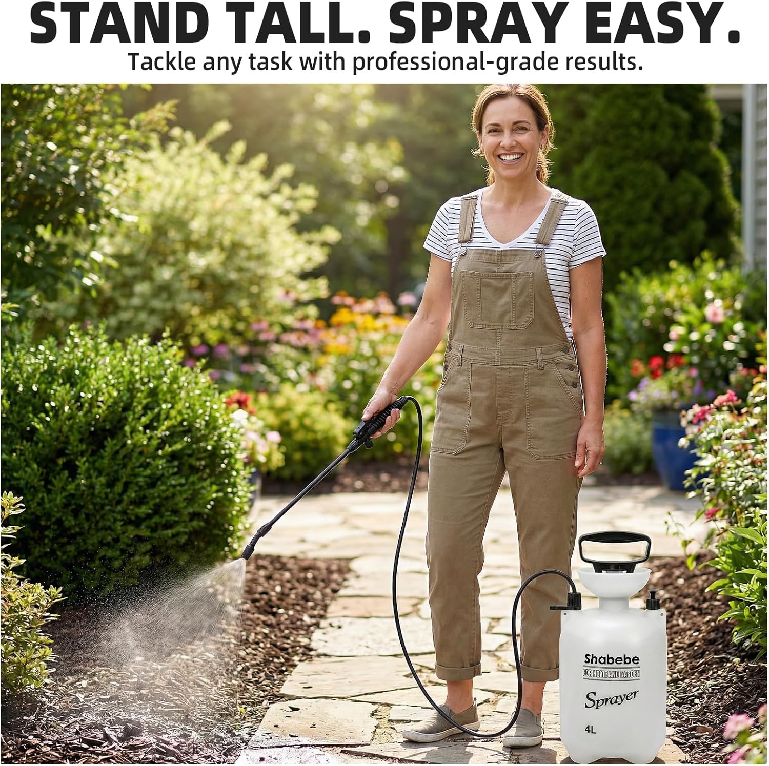 Shabebe Pump Sprayer 1 Gallon(4L) for Mulch Glue, Rock Glue, Surface Sealer