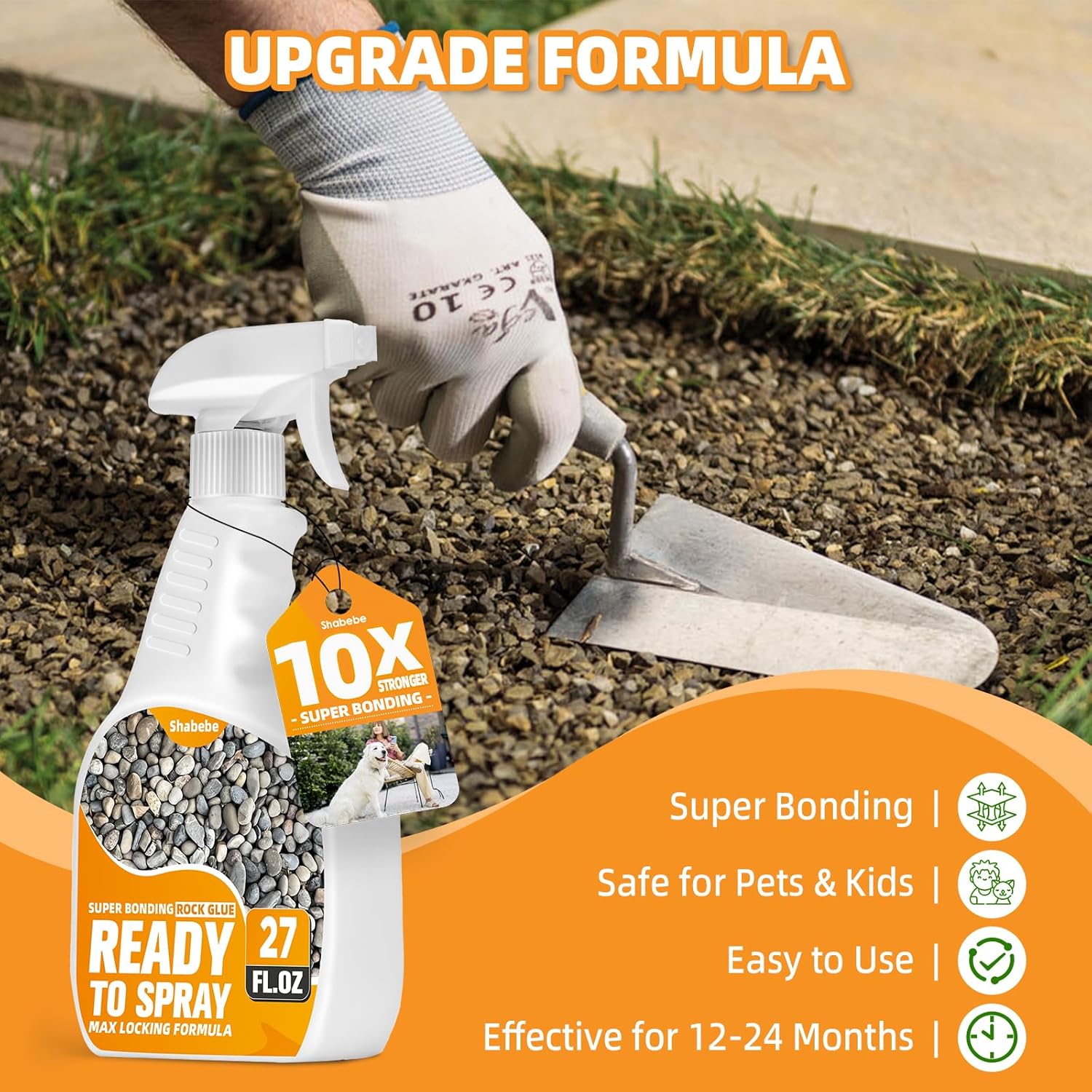 Shabebe Rock Glue Spray 27 fl oz - Ready to Use