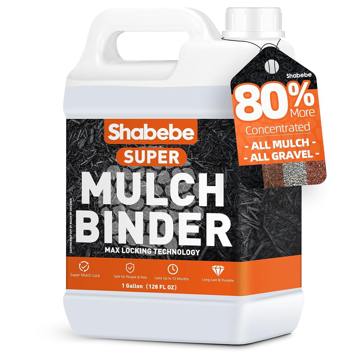 Shabebe Mulch Glue 1 Gallon Concentrated - Max Locking Technology
