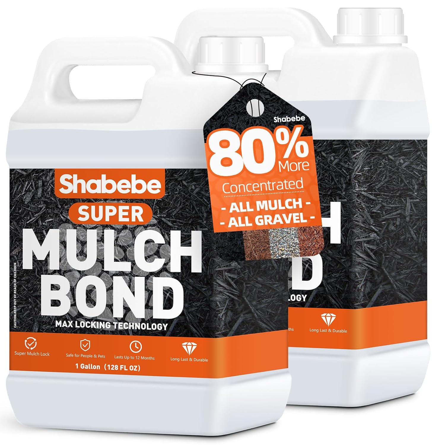 Shabebe Mulch Glue 2 Gallon Concentrated - Max Locking Technology