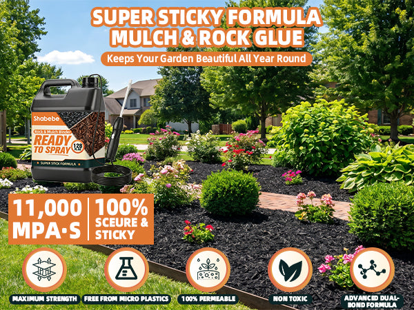 Shabebe ready-to-use Mulch and Rock Glue with electric sprayer kit