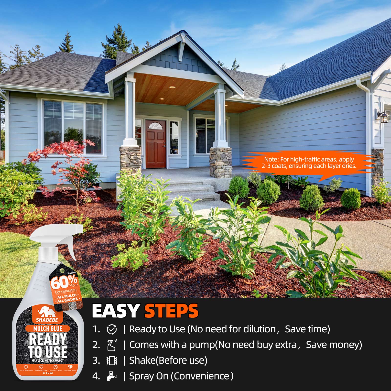 Shabebe Mulch Glue Spray 27 fl oz - Ready to Use