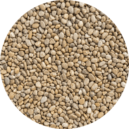 Close-up of small pebbles with a clear background